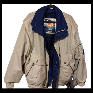 Vintage Glacial Fog by London Fog Khaki Bomber Ski Outdoors Jacket Men Large